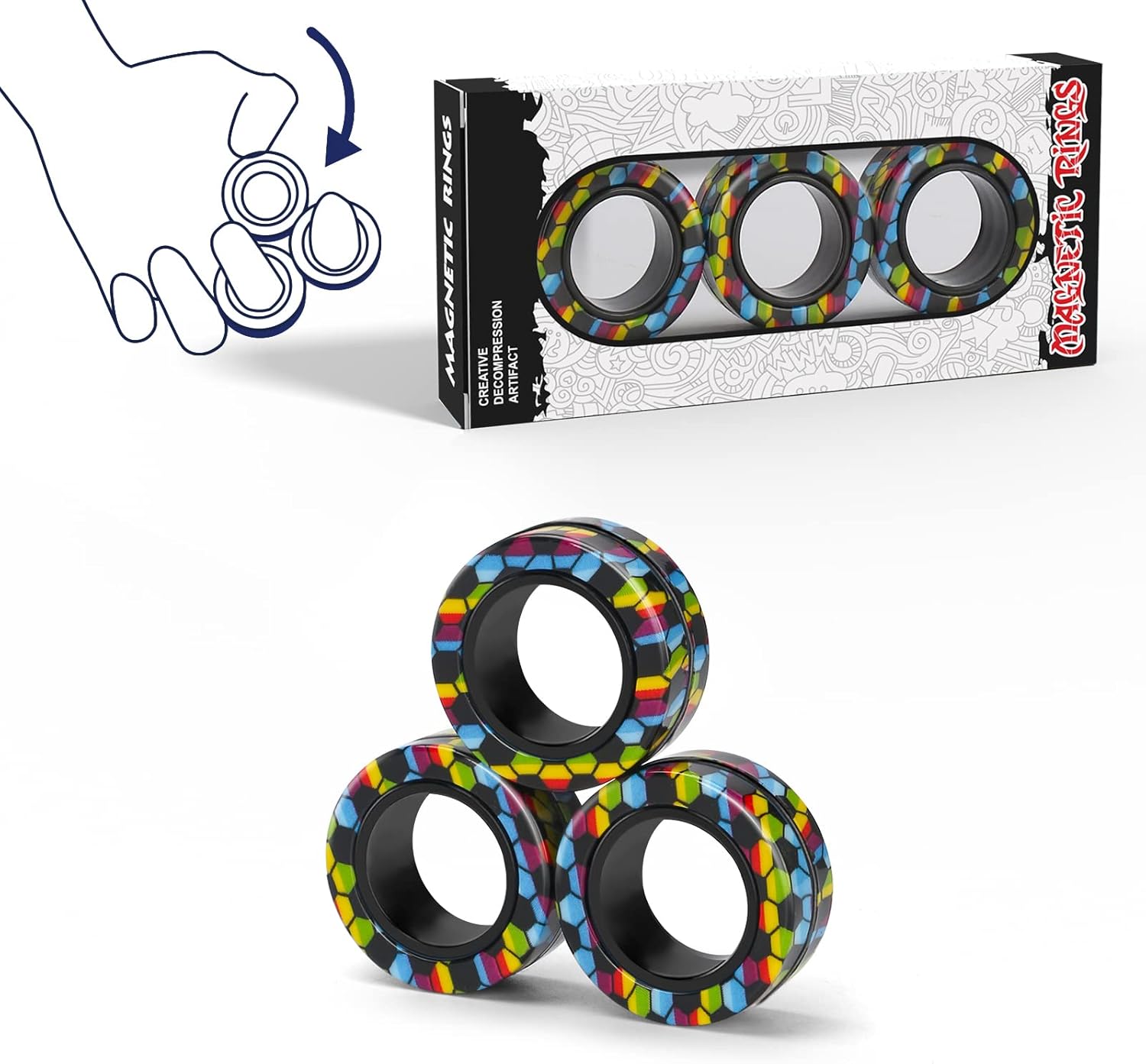 Magnetic Rings Fidget Toy Set  - Fidget Spinner Bearing บทวิจารณ์และราคา