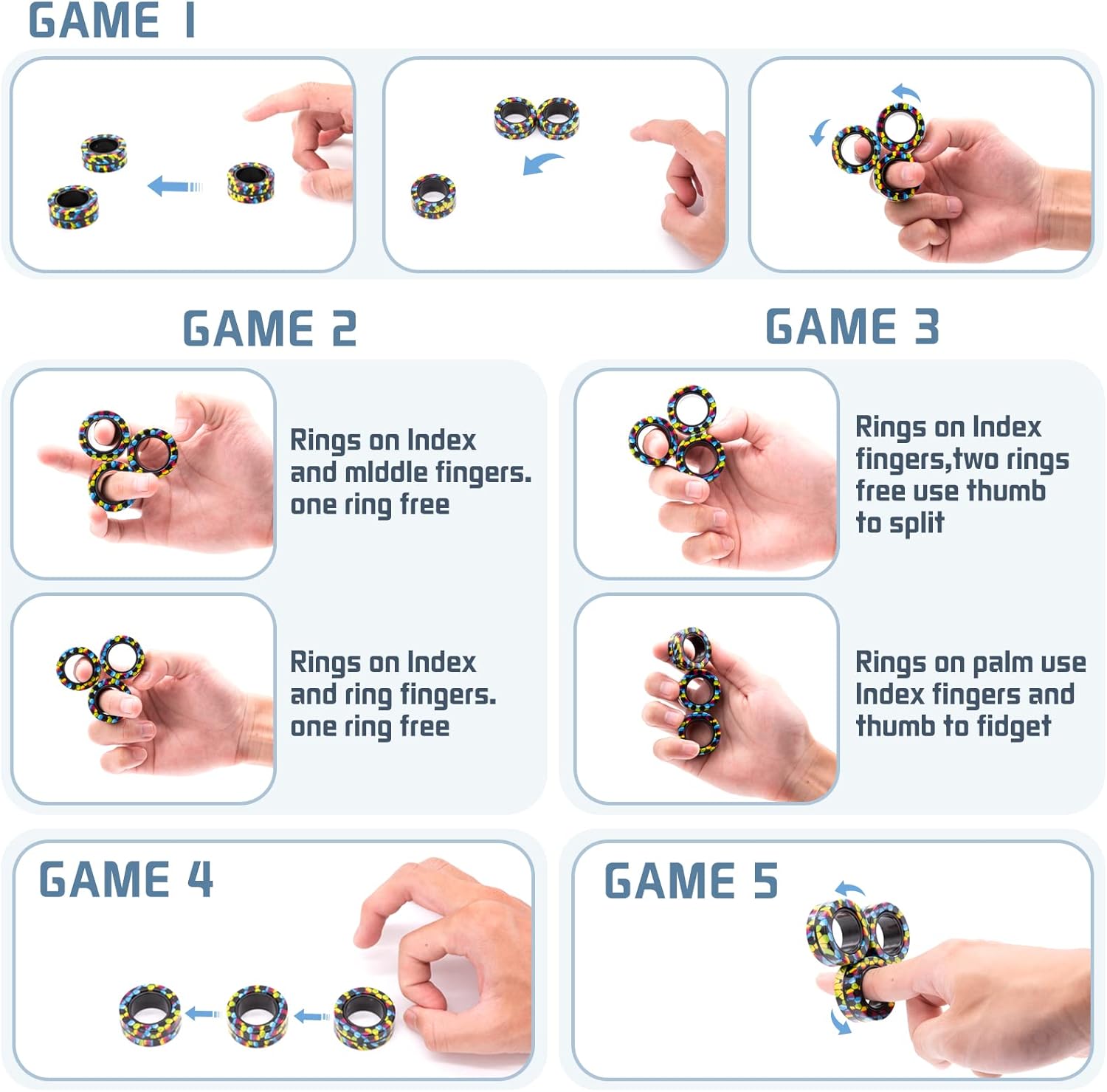 Magnetic Rings Fidget Toy Set  - Fidget Spinner Bearing บทวิจารณ์และราคา