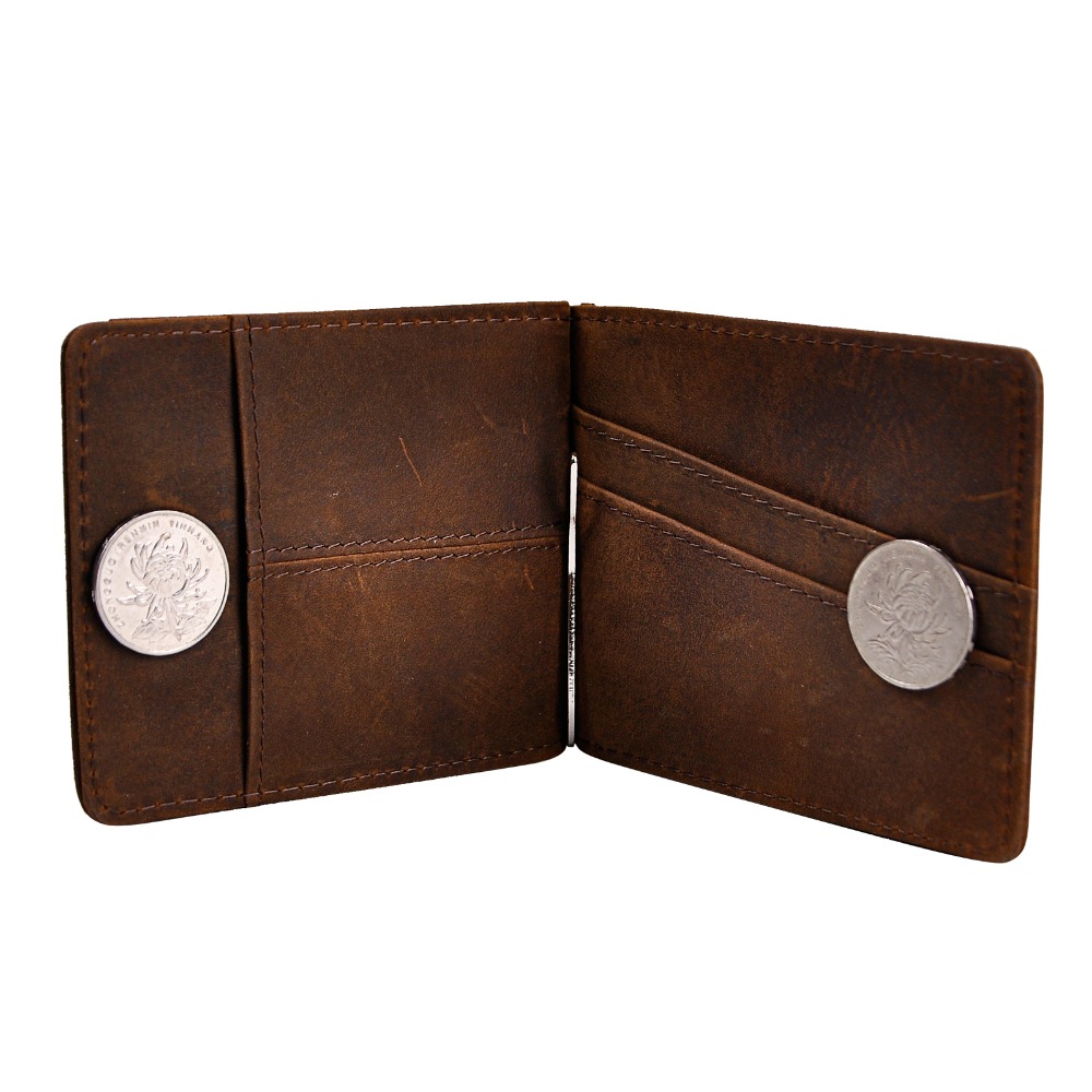 Quality Leather Men Magnetic M - Money Clip Magnetic บทวิจารณ์และราคา