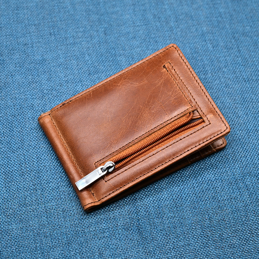 Genuine Leather Mens Wallet Mo - Money Clip Magnetic บทวิจารณ์และราคา