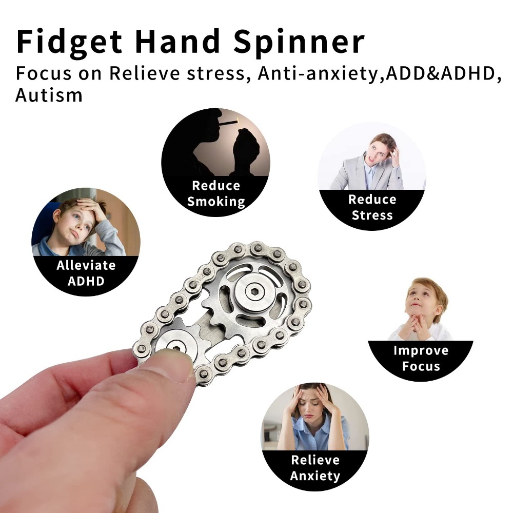 Metal Hand Spinner Chain Gear  - Fidget Spinner Bearing บทวิจารณ์และราคา