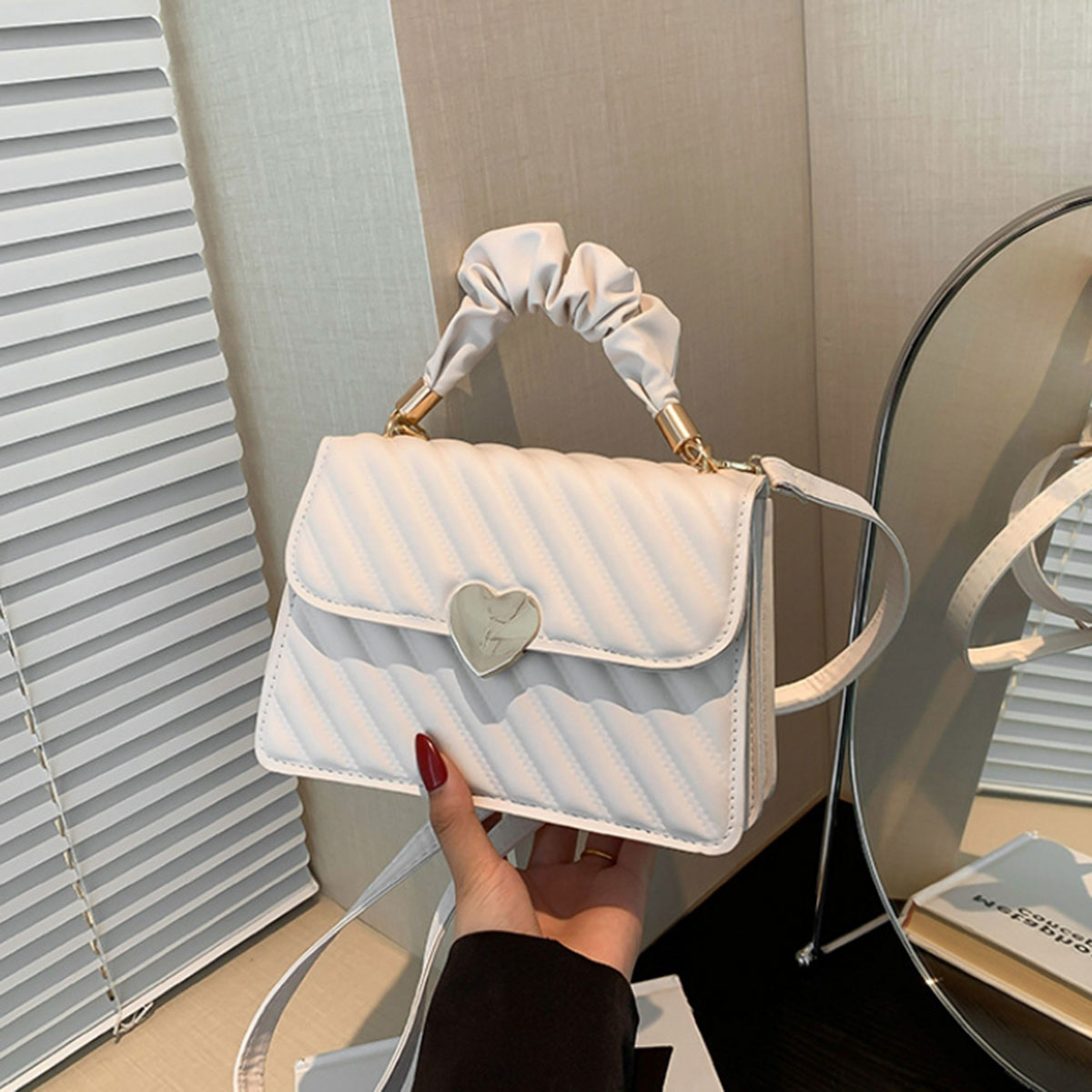 White fashion women's bag simp - Edc Carry Bag บทวิจารณ์และราคา