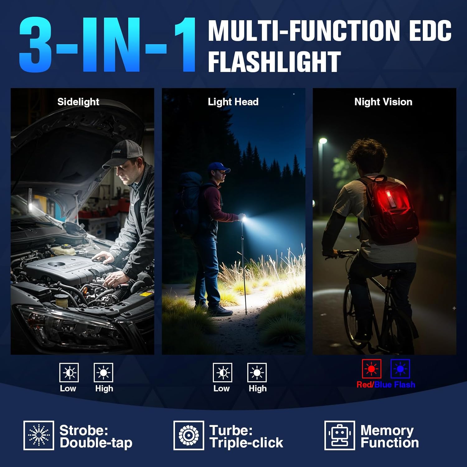 Flat EDC Flashlight Rechargeab - Edc Car Carry บทวิจารณ์และราคา