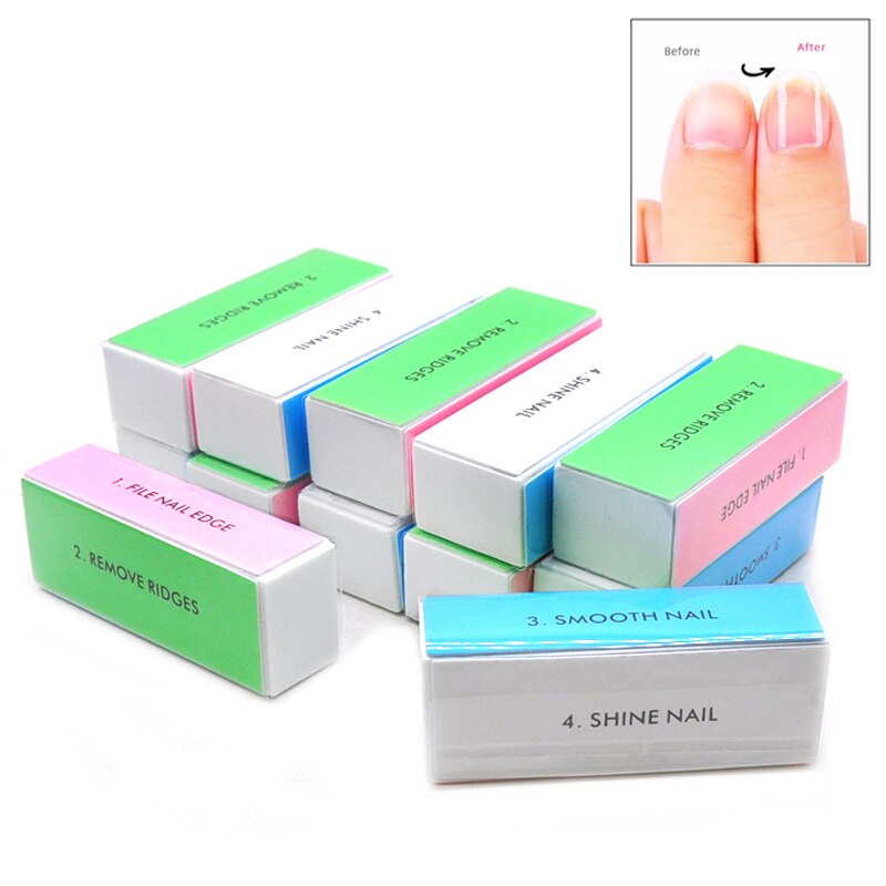 5pcs  Colorful Buffing Block 4 - Nail File Titanium บทวิจารณ์และราคา