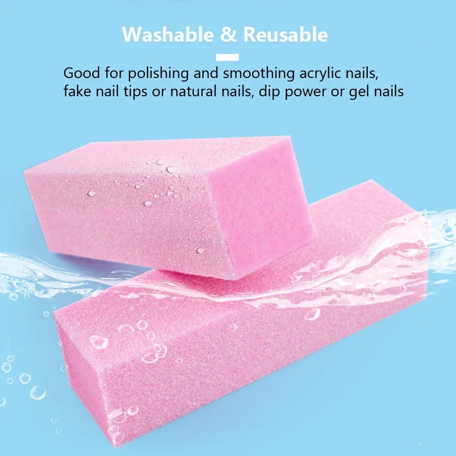 2Pcs Nail Buffer Blocks 4-Side - Nail File Titanium บทวิจารณ์และราคา