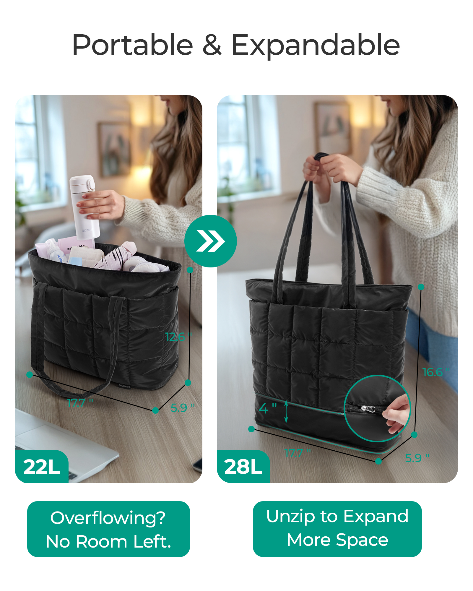 BAGSMART Travel Tote Bag Women - Edc Carry Bag บทวิจารณ์และราคา