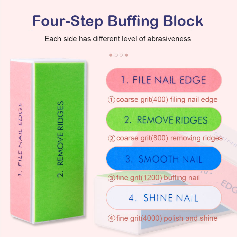 5/10pcs Nail Buffer Block 4 St - Nail File Titanium บทวิจารณ์และราคา