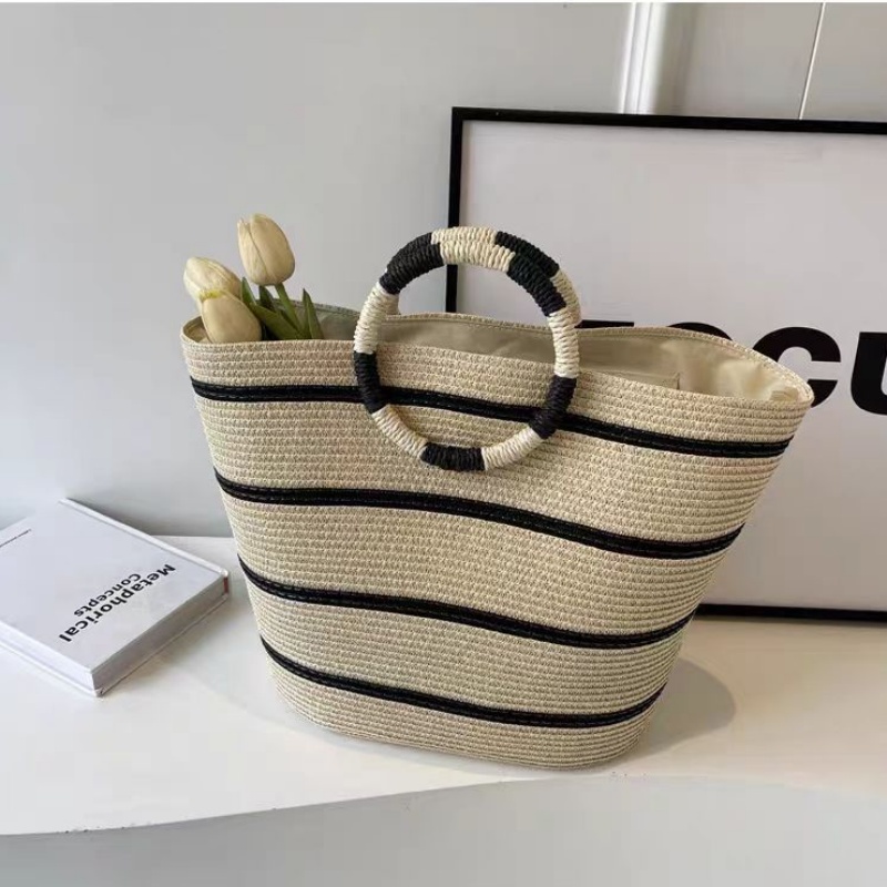 striped Tote grass woven bag s - Edc Carry Bag บทวิจารณ์และราคา